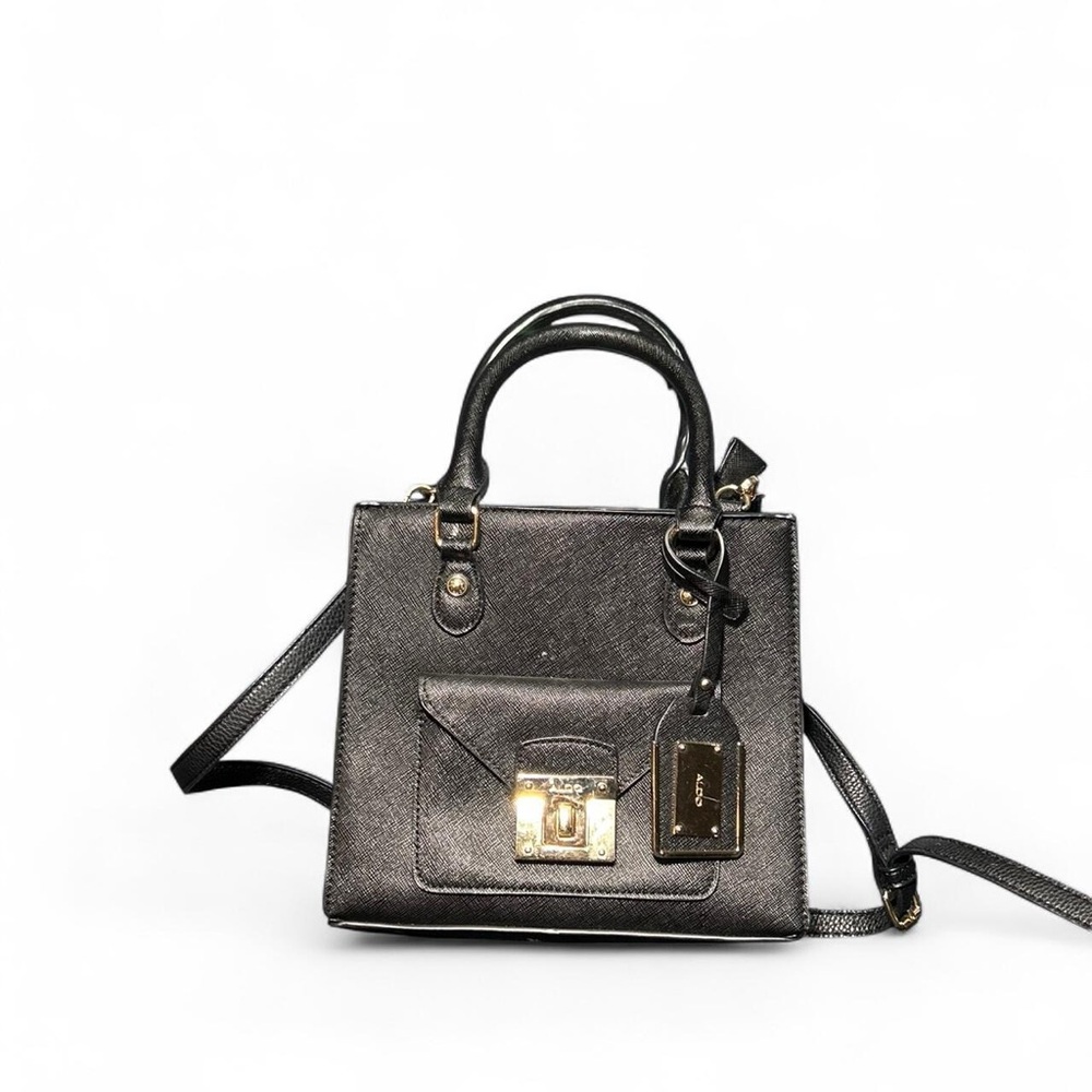Aldo Black Handbag with gold hardware